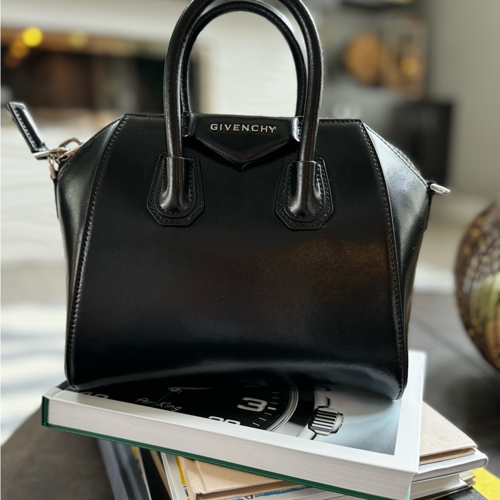 Givenchy Mini Antigona Shiny Black Calfskin Authentic